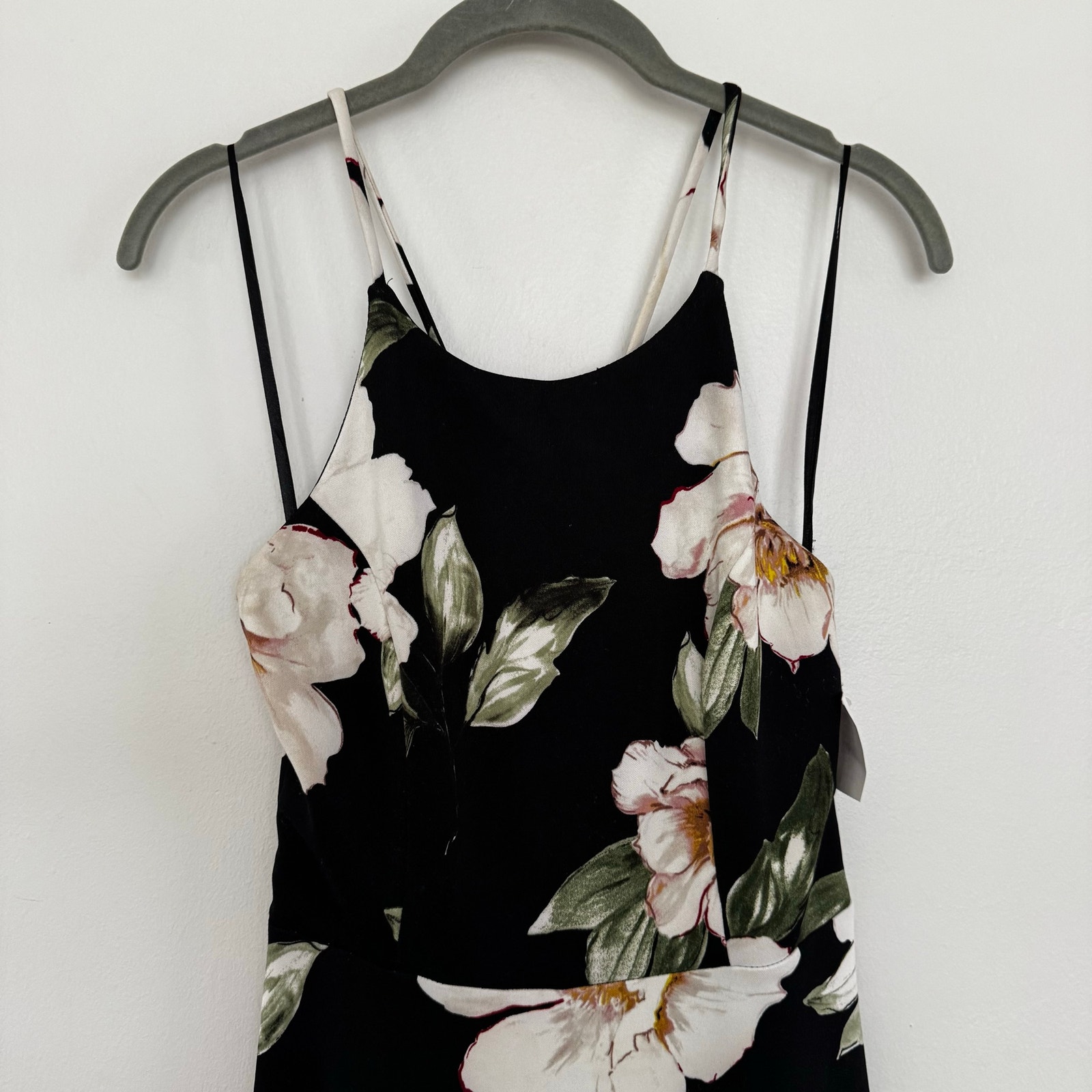 Monteau Floral Cross Back Fit & Flare Sleeveless Dress In Black